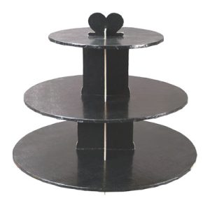 Single Use Round 3 Tier Stand Black Each