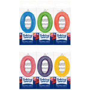 #0 Glitter Candle Assorted Color Each