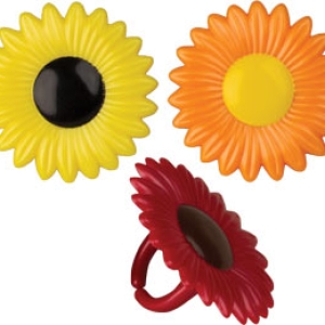Autumn Flower Rings Assorted 12 count