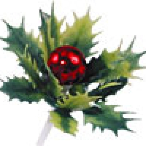 Holly Picks with Shiny Red Berry 1 3/4″ 12 count