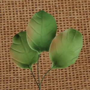 Individual Rose Leaves Green 1 1/4 x 1 1/2 5 count