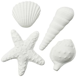 Sea Shells 4 Styles Gum Paste 3″ Each