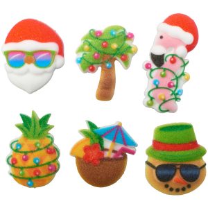 Tropical Christmas Assorted Dec-Ons 6 count