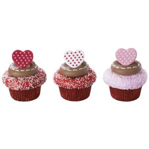 Polka Dot Heart Rings 12 count