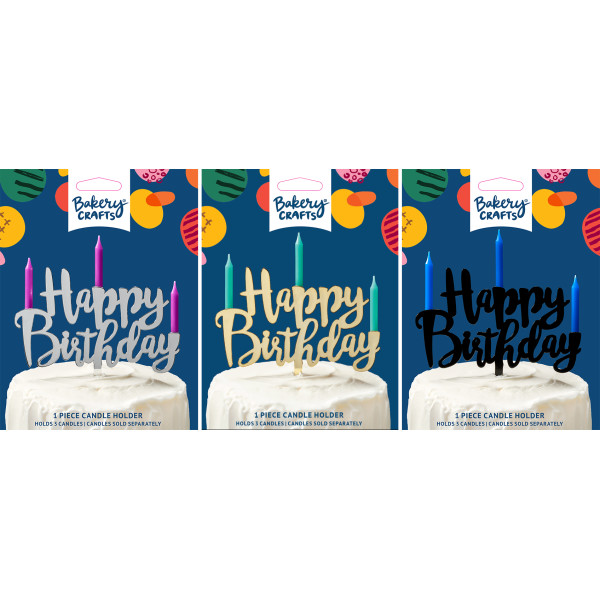 Happy Birthday Assortment Candle Holder Pick each
