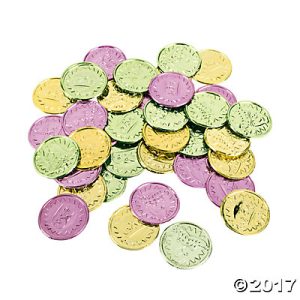 Mardi Gras Coins 1 1/4″ 12 count