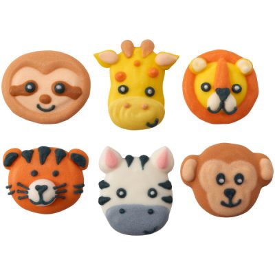Jungle Animals Royal Icing Decorations 6 count
