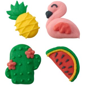 Tropical Vibes Royal Icing Decorations 12 count
