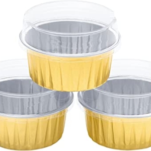 Gold Mini Foil Round Pans with Lids 6 count