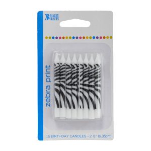 Zebra Stripe Candles 16 count