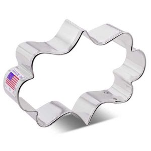 Long Fancy Plaque Cookie Cutter 4 1/8″ Each