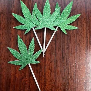 Pot Leaf (Marijuana) Cupcake Picks 12 count