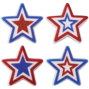 Large Patriotic Star Dec-Ons 12 count