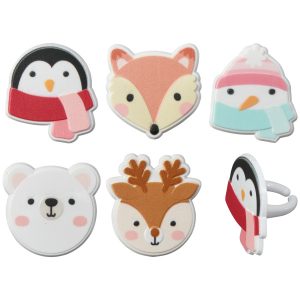 Winter Friends Cupcake Rings 12 count