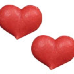 Red Tiny Fancy Hearts 1/2 inch Royal Icing 12 count
