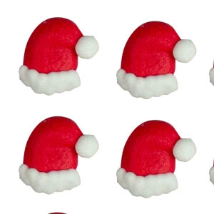 Mini Santa Hat 5/8″ Royal Icing 12 count