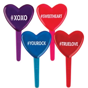 Talking Hearts Picks Assorted 2 1/2 inch 12 count