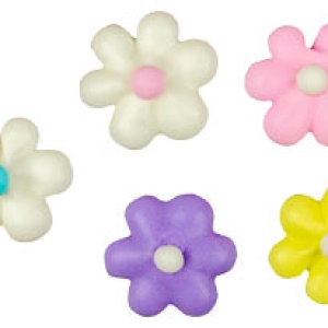 Pastel Butter Flower Assorted 3/4 inch Royal Icing 12 count