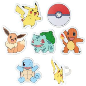 Pokemon Characters Cupcake Rings 12 count