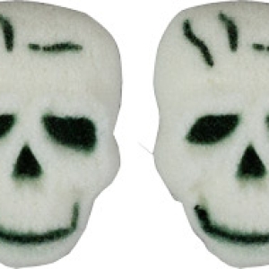 Day of the Dead White Skull Pressed Sugar Decorations 12 count