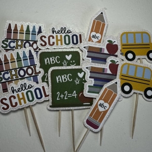 Back To School Cupcake Picks 12 count