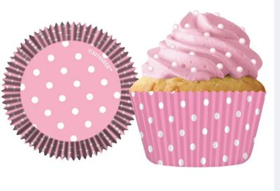 Light Pink Polka Dots Cup 2" x 1 3/8" 48 CT Appox