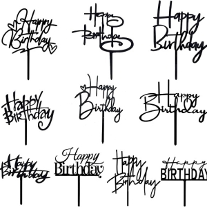 Happy Birthday Assorted Black Vertical Layon each