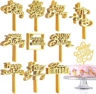 Happy Birthday Gold Layon each