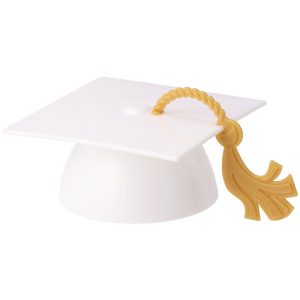 White Grad Cap with Tassel Layon each