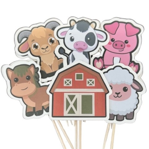 Farm Animals Cupcake Picks 12 count