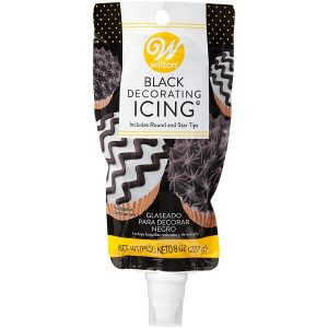Black Icing Pouch with Tips 8 oz