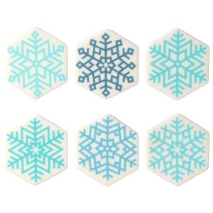 Snowflake Assortment Sweet Decor Printed Edible Decorations 6 count