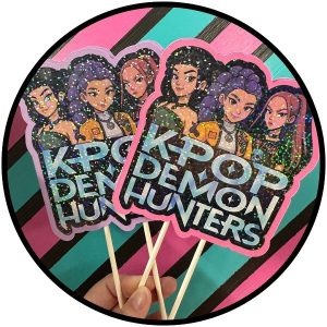 Pop Demon Hunter Pink Cake Topper each