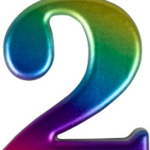 #2 Large Rainbow Metallic Candle 3″ Each