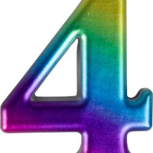 #4 Large Rainbow Metallic Candle 3″ Each