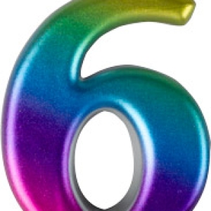 #6 Large Rainbow Metallic Candle 3″ Each