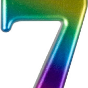 #7 Large Rainbow Metallic Candle 3″ Each