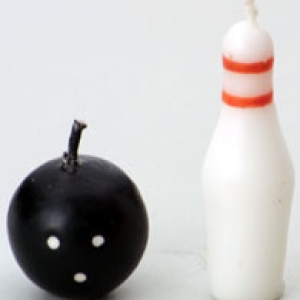 Bowling Ball & Pins  Novelty Candles Set 7 Candles per set