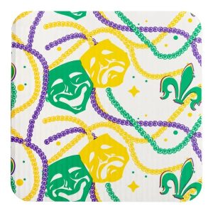 10″ Square Coated Cardboard Mardi Gras Pad Each