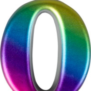 #0 Large Rainbow Metallic Candle 3″ Each