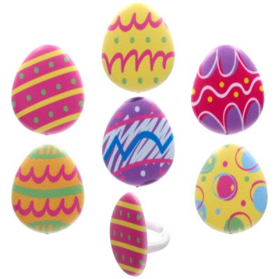 Bright Easter Egg Rings 12 count