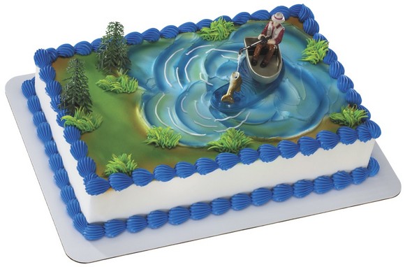 Fisherman with Action Fish DecoSet Each