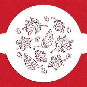 Stencil Fall Leaves Top Cake