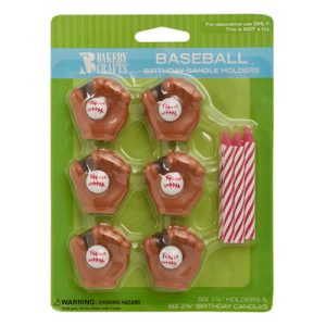 Baseball Candle Holder & Candle 12 pieces