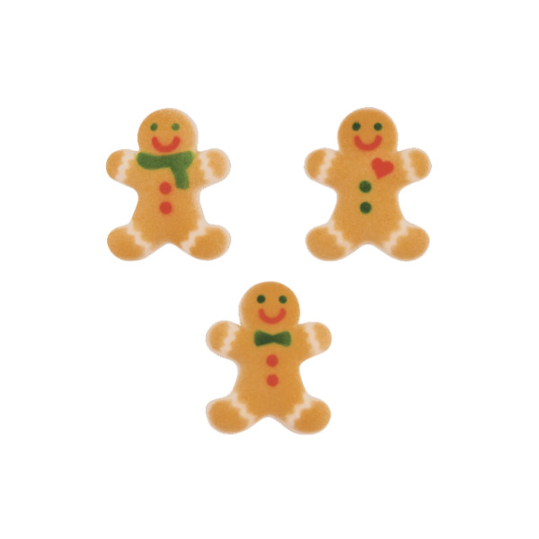 Gingerbread Man Assorted Dec-Ons 1 1/4" 10 count