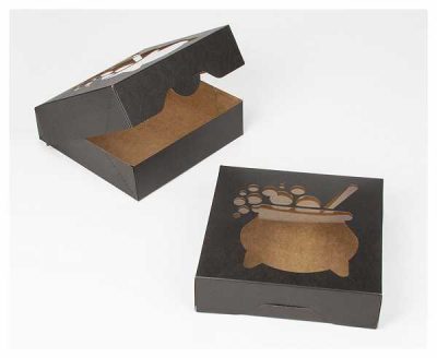 9" x 9" x 2 1/2" Black/Brown Cauldron Window Timesaver Box Each