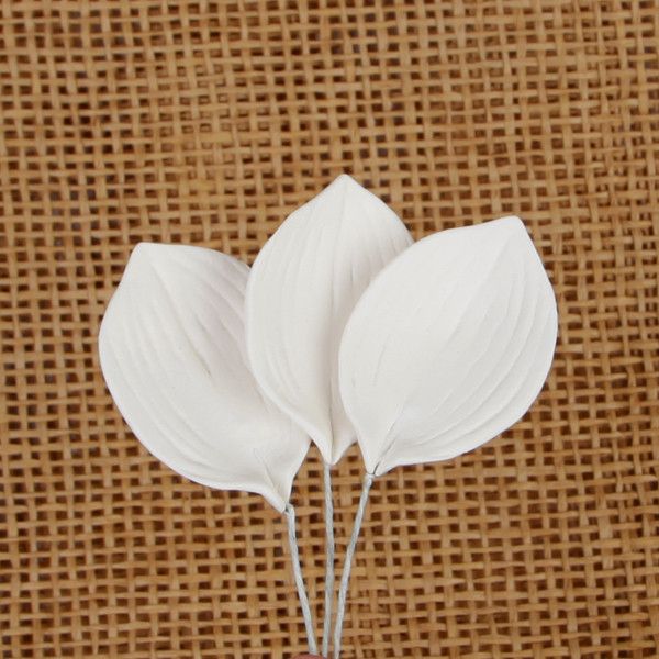 Orchid Leaves White 1 1/4 x 2" 5 count