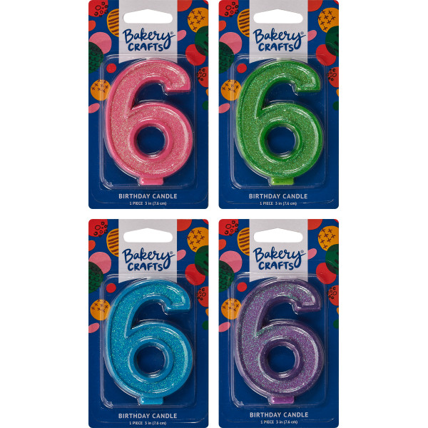#6 Glitter Candles Each