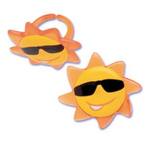 Sun Face Jewel Rings 12 count