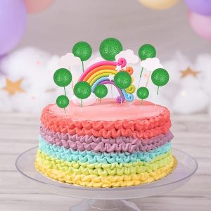 Green Mini Balloon Cake Topper Glitter Foam Ball Cake Picks Decorations 10 CT